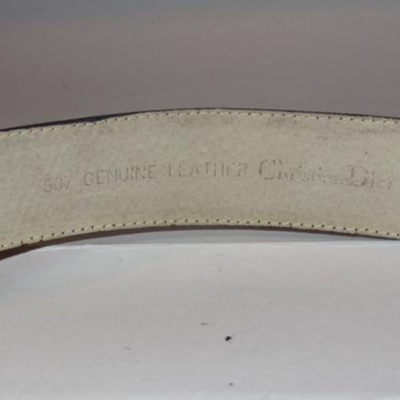 Christian Dior Brown Textured Gold \'D\' Logo Buckle main image 8